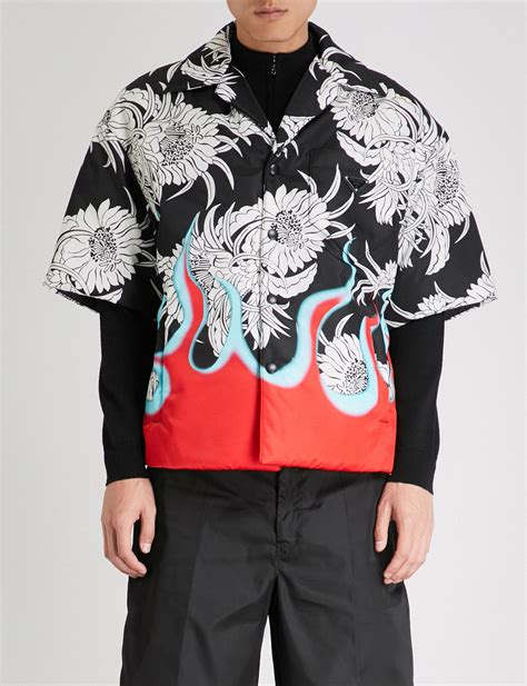 prada shirt with flames|prada nylon shirt men.